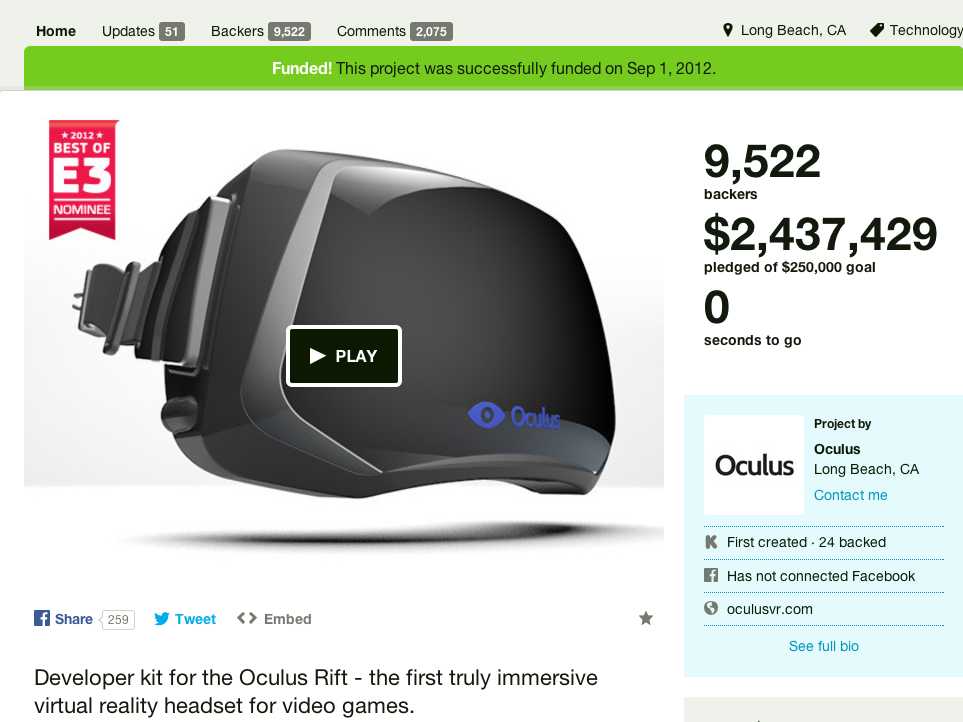 oculus kickstarter La Nouvelle Tribune
