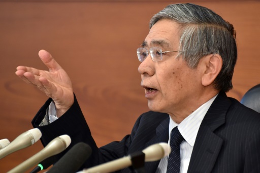 Le gouverneur de la Banque du Japon, Haruhiko Kuroda, lors d’une conférence de presse à Tokyo
