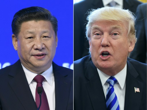 Xi Jinping (g) et Donald Trump (d)