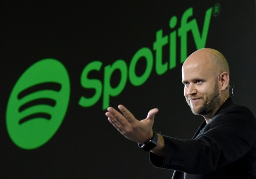 Daniel Ek, le patron de Spotify, lors d’une conférence de presse à Tokyo