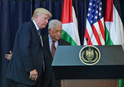Le président américain Donald Trump et le président palestinien Mahmoud Abbas à Bethléem, en Cisjordanie