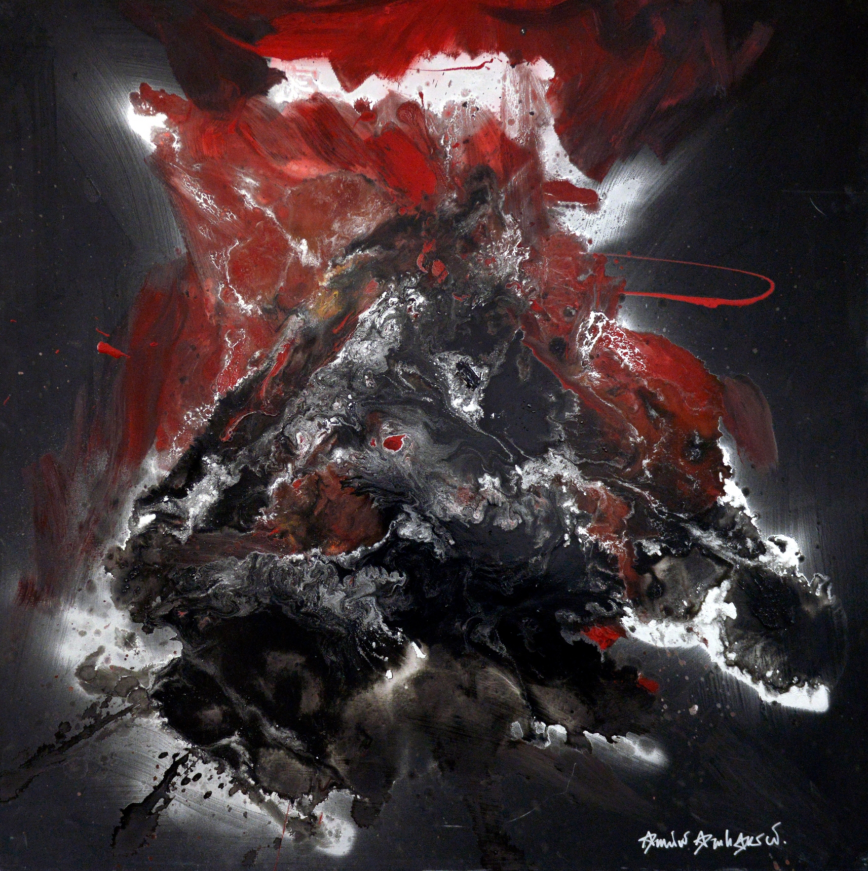 Amine Amharech – Sans titre – Technique mixte sur toile (2)