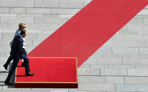 Edouard Philippe et la chancelière allemande Angela Merkel