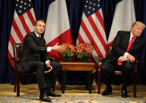 Les présidents français Emmanuel Macron (g) et américain Donald Trump