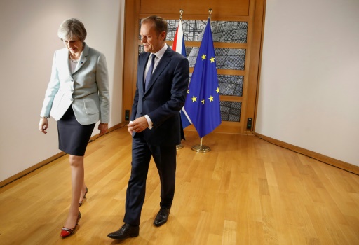 May et Tusk, Brexit-UE
