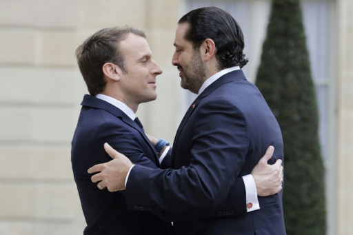 Macron et Hariri à paris, 18-11-17