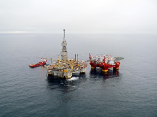 Plate-forme pétrolière de la compagnie norvégienne Statoil le 22 septembre 2012 auy large de Bergen (Norvège)