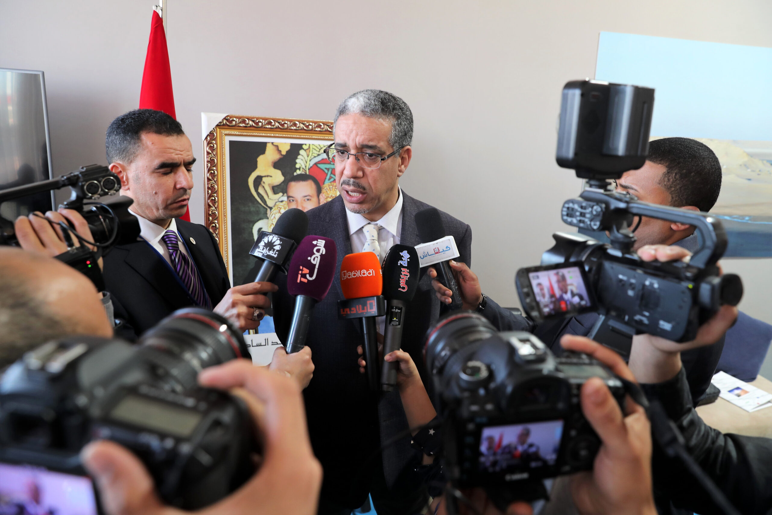 Forum Crans Montana : Rabbah  donne une déclaration à la presse
