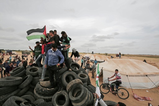 Des manifestants palestiniens-gaza