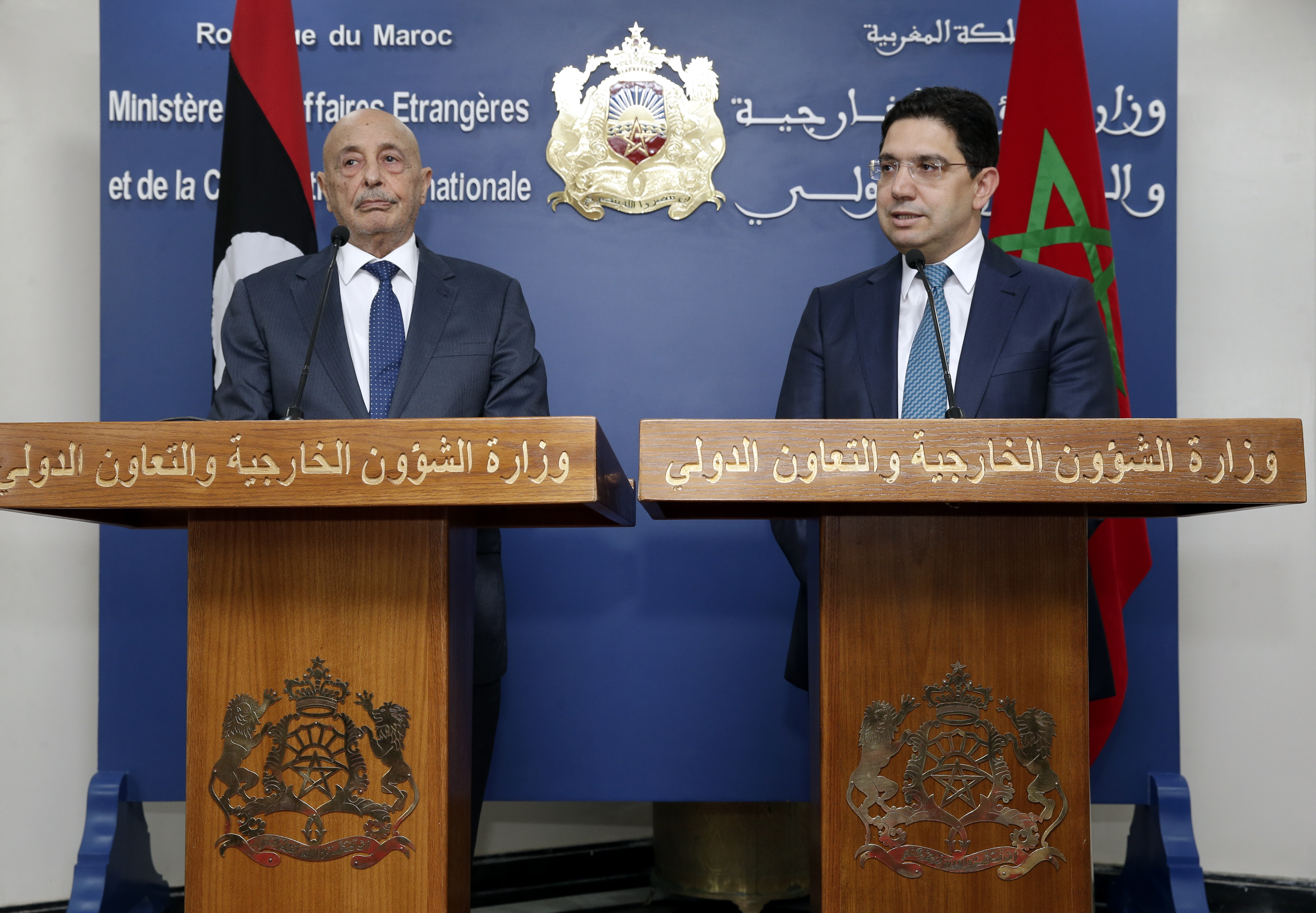 Point de presse conjoint de Nasser Bourita et de Akila Saleh