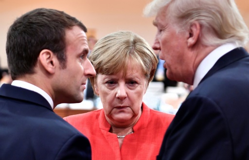 angela merkel-emmanuel macron-donald trump