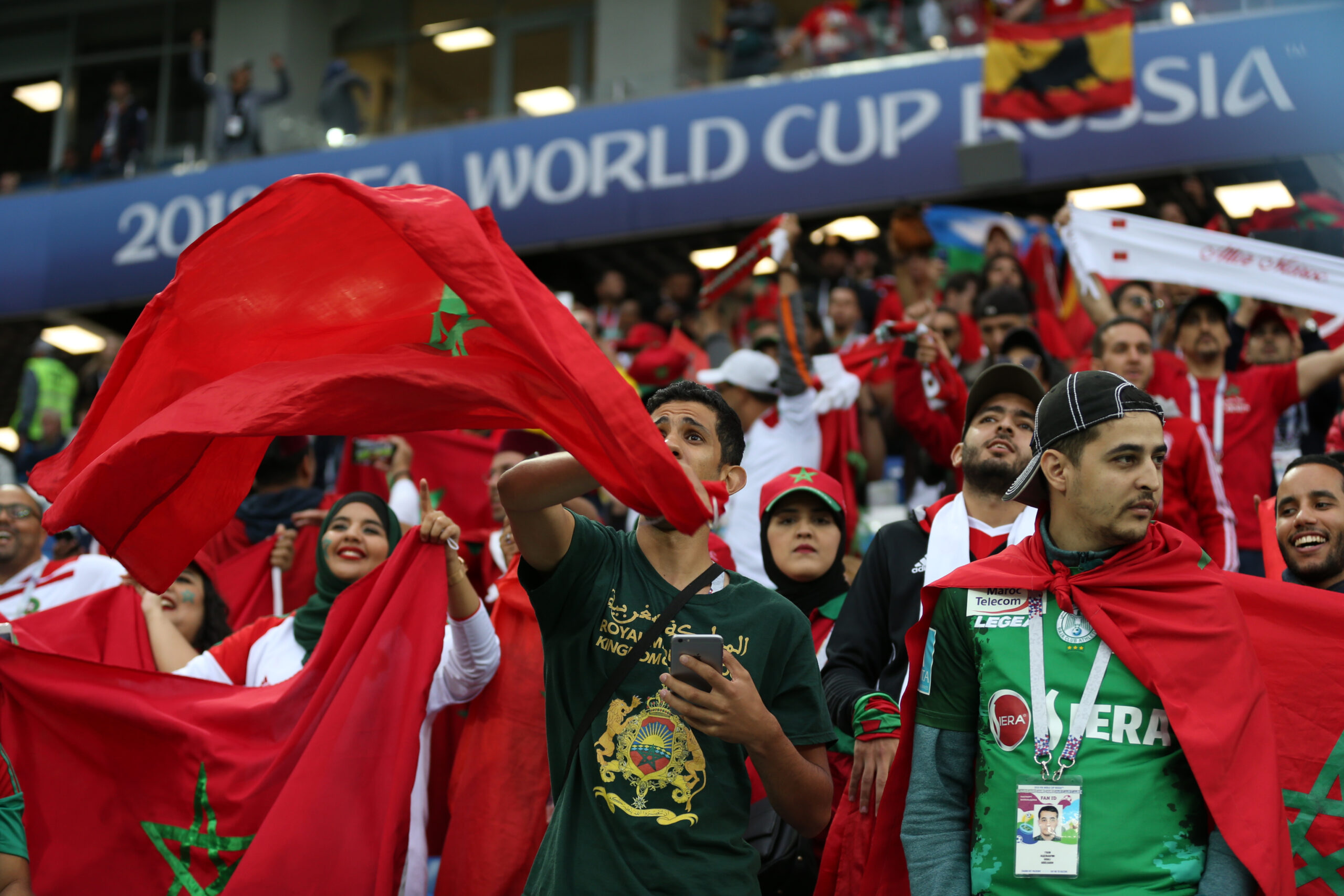 Ambiance à Kaliningrad avant le match Maroc-Espagne