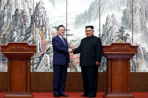Moon Jae-in et Kim Jong Un