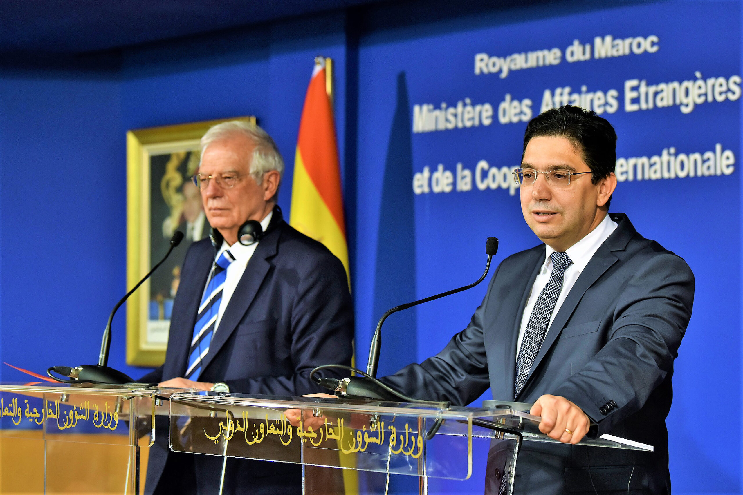 M. Nasser Bourita et M. Josep Borrell lors d&rsquo;un point de presse