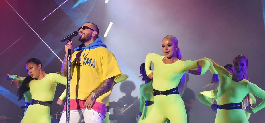 Mawazine 2019 : Le chanteur colombien Maluma se produit sur la scène d internationale de l'OLM-Souissi. Crédits photo : Ahmed Boussarhane