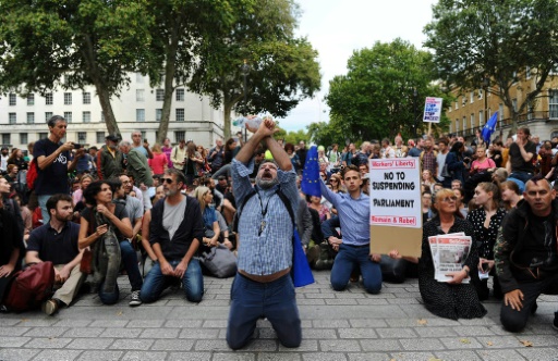 Manifestation contre la suspension du Parlement britannique londres