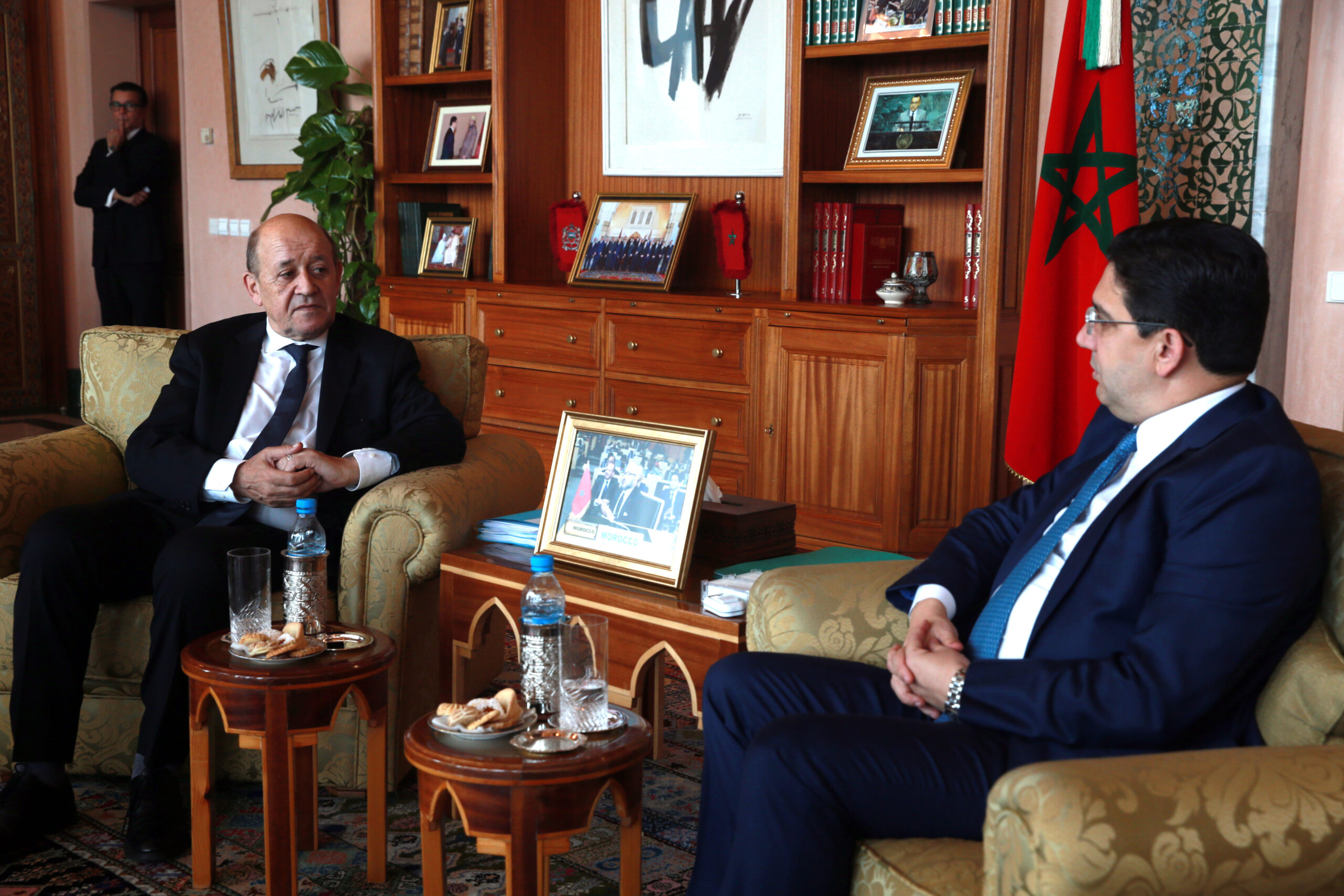 M. Bourita s&rsquo;entretient avec M. Jean-Yves Le Drian