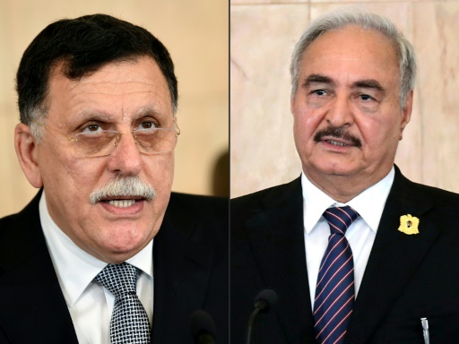 Fayez al-Sarraj et Khalifa Haftar