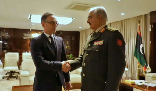 Khalifa Haftar et heiko maas