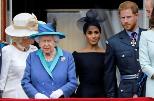 Prince Harry et sa femme Meghan la reine Elizabeth II