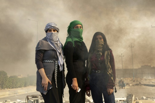 Trois manifestantes Irakiennes
