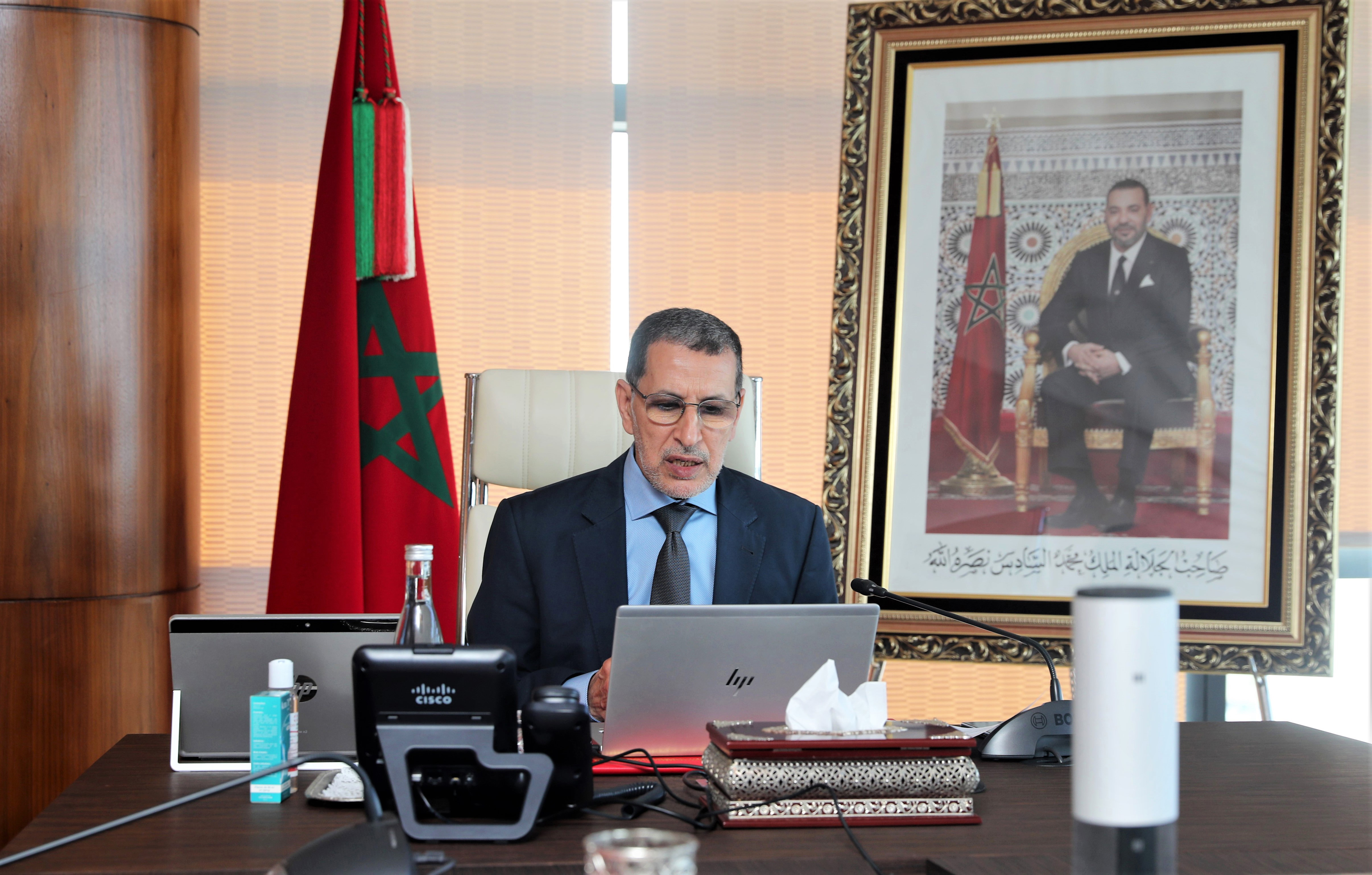 M. El Otmani tient par vidéoconférence, une réunion avec les chefs de partis politiques