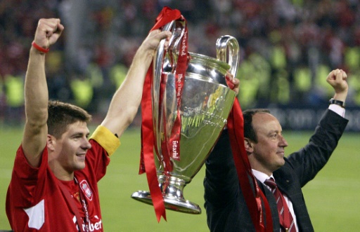 Steven Gerrard et Rafael Benitez