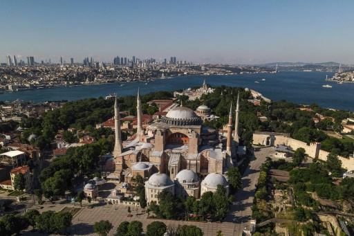 Vue aérienne de l’ex-basilique Sainte-Sophie d’Istanbul
