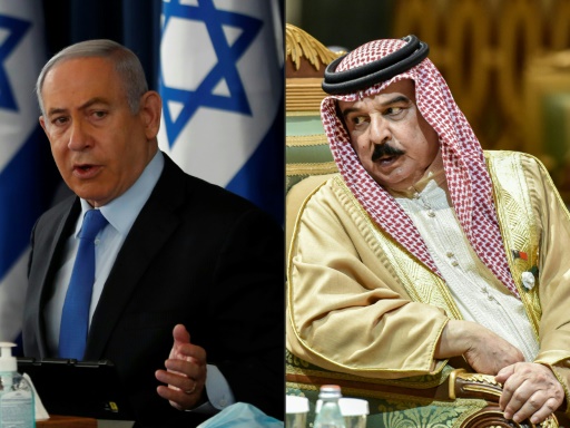 Benjamin Netanyahu et le roi du Bahreïn Hamad bin Isa Al Khalifa