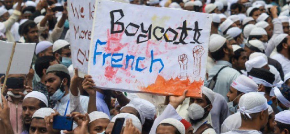 Manifestation contre la France à Dacca, le 2 novembre 2020 © AFP Munir Uz zaman