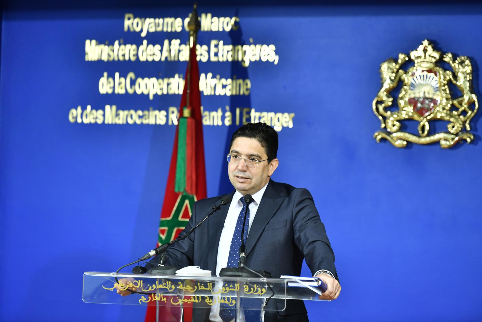 Sommet UA : M. Bourita s’exprimant lors d’un point de presse