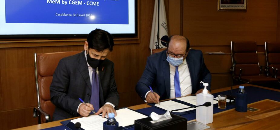 Signature de convention entre la CGEM et le CCME. Source : MAP