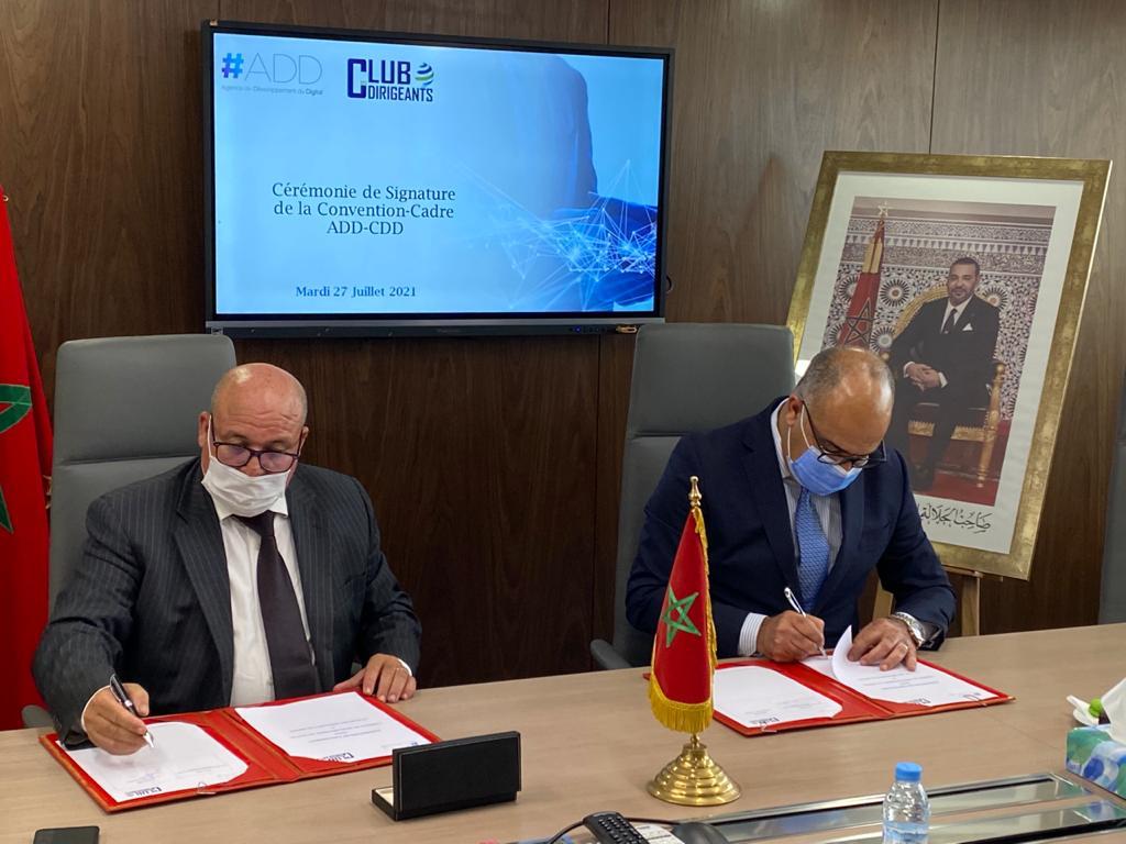 Cérémonie de signature entre l’Agence de Développement du Digital et le Club Des Dirigeants du Maroc