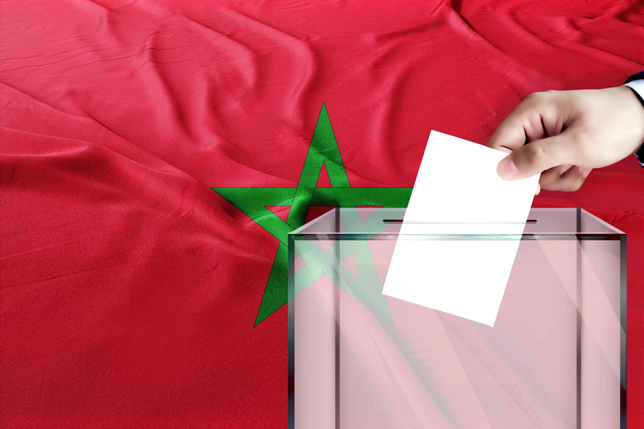 maroc urne élections stock