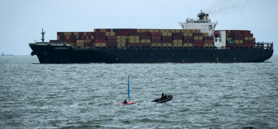 Un porte-conteneurs au large du Havre, en Normandie, le 18 août 2021