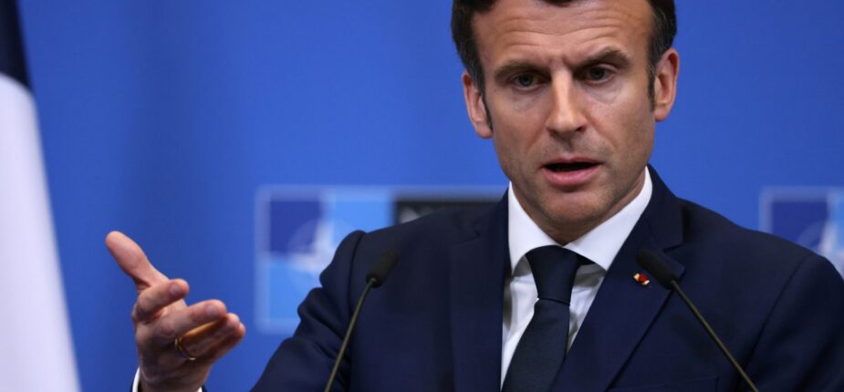 Le président Emmanuel Macron, le 24 mars 2022