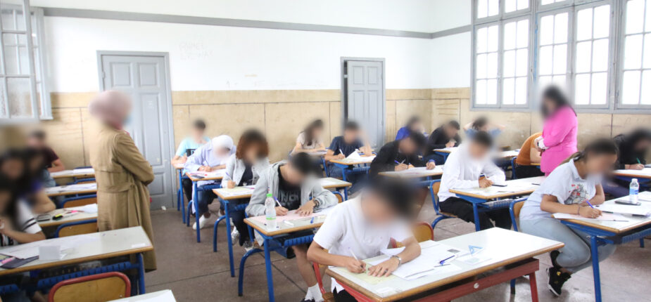 Epreuves du baccalauréat au lycée Chawki de Casablanca. Crédits photo : Ahmed Boussarhane/LNT