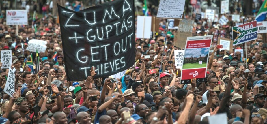 Manifestation anti-corruption et contre le président sud-africain d'alors Jacob Zuma, à Pretoria, le 7 avril 2017