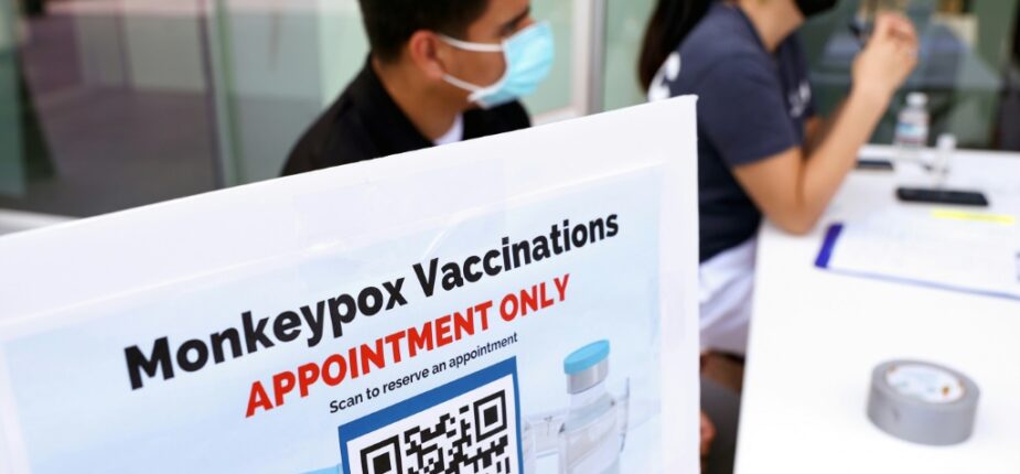 Sur un site de vaccination contre la variole du singe, le 3 août 2022 à Los Angeles.