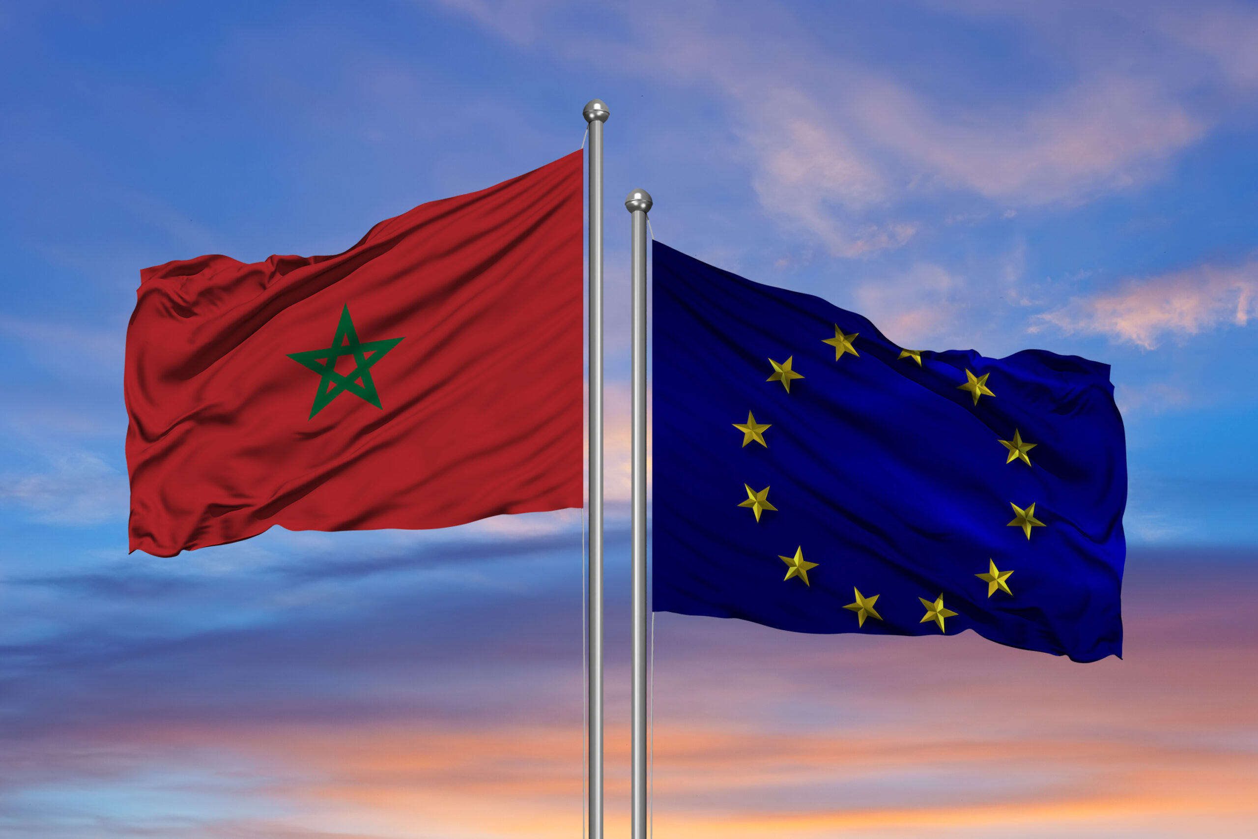 maroc UE drapeau stock