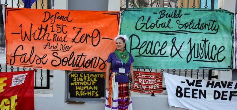 AFPManifestants pour le climat, le 18 novembre 2022 à Charm el-Cheikh en Egypte