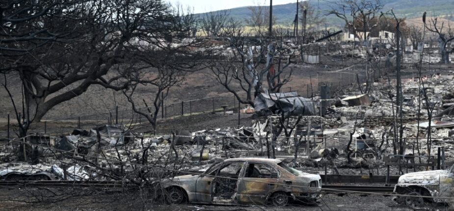 Les dégâts provoqués par les incendies à Lahaina, sur l'île de Maui, le 21 août 2023 à Hawaï