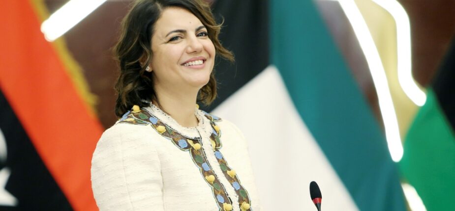 La ministre libyenne des Affaires étrangères, Najla al-Mangoush, le 3 octobre 2021 à Koweït
