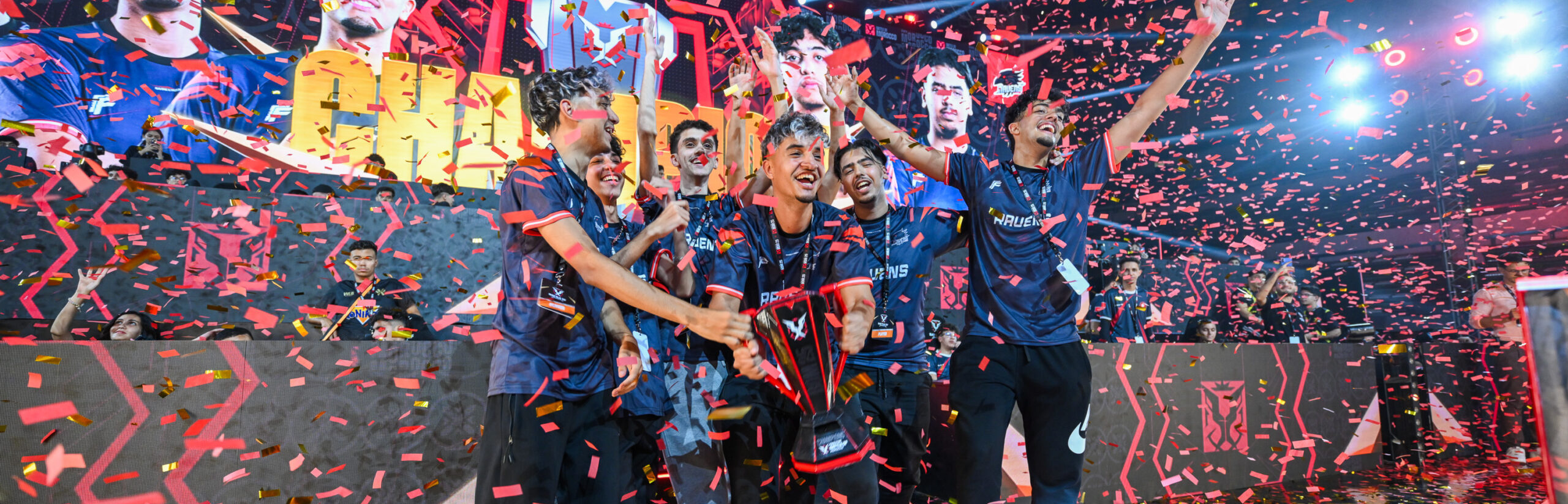 Team Ravens Celebrating The Championship of Free Fire BOM 2025