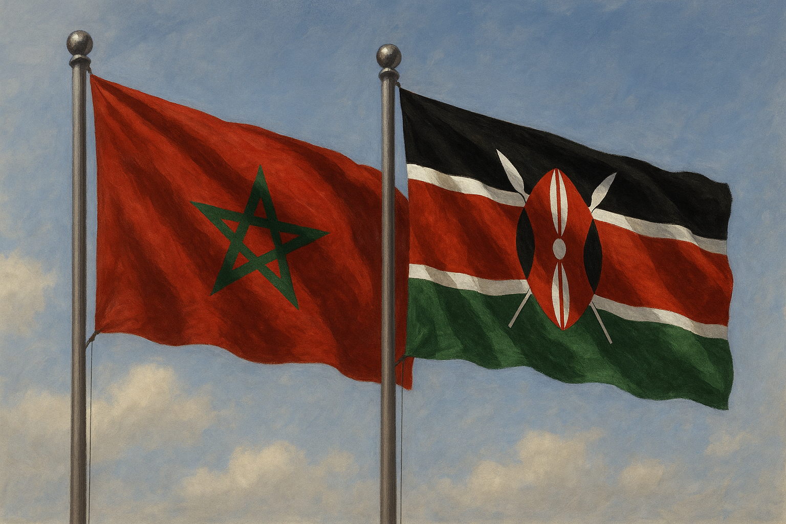 maroc kenya drapeaux