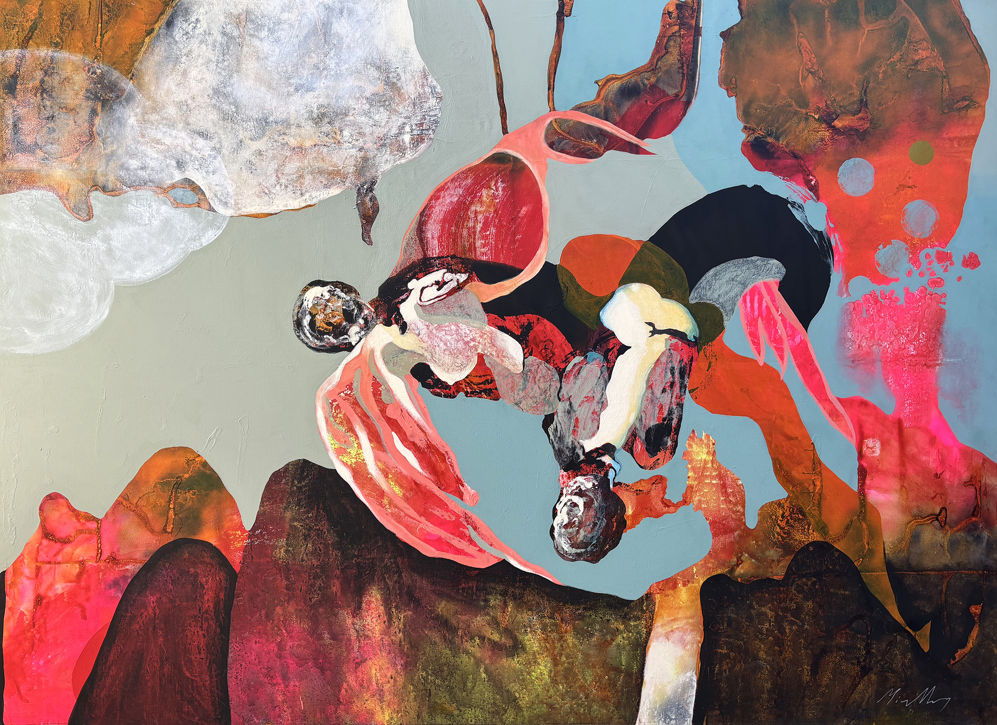 Christophe Miralles – Au delà des nuages, 2026 – Huile sur toile – 200 x 280 cm